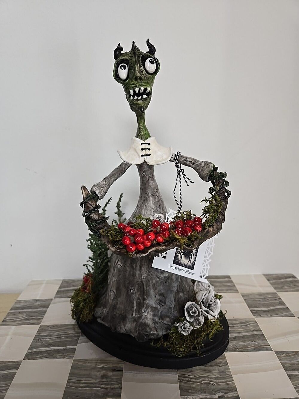 OOAK Creepy Oddity Art Doll Clay Spooky Alien Lizard Demon Amphibian Creature